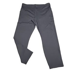 Isabella Womens Active Yoga Leggings Black High Waist Pockets XL